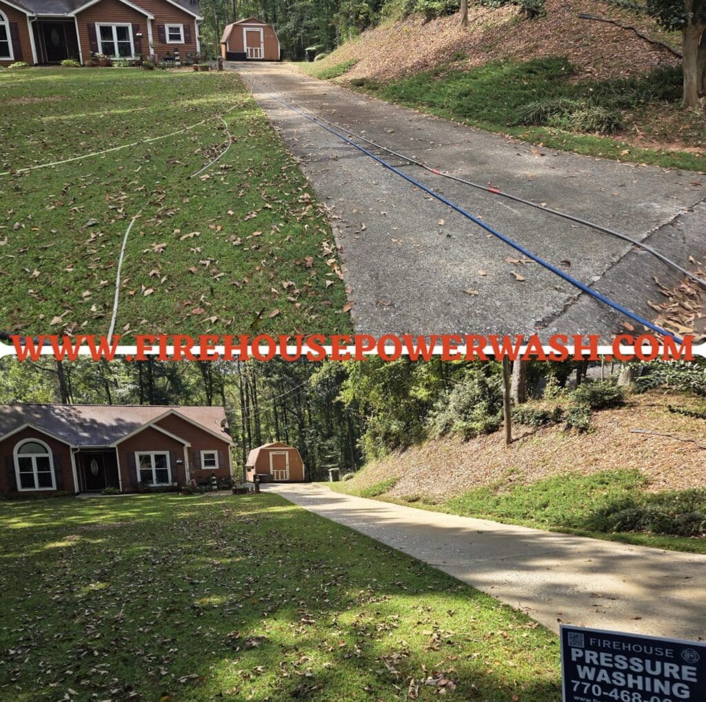 Driveway cleaning in Georgia home exterior